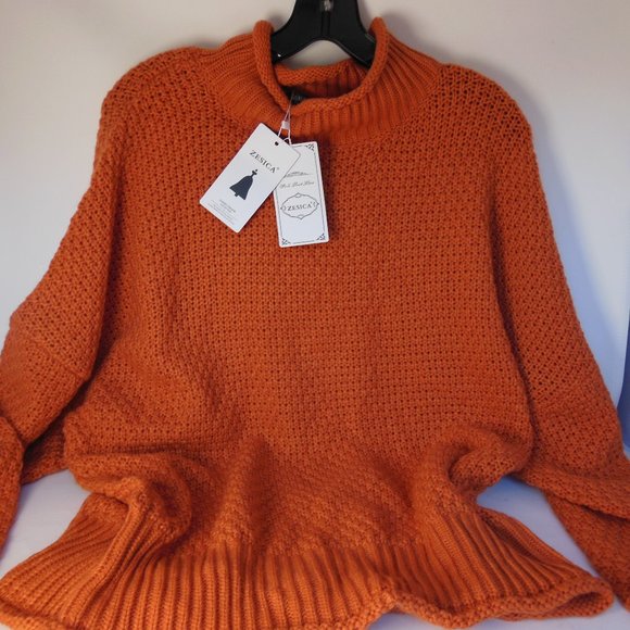 Zesica Sweaters - NWT ZESICA Pumpkin, Persimmon, Orange Sweater woman/ unisex XL Chunky fit.